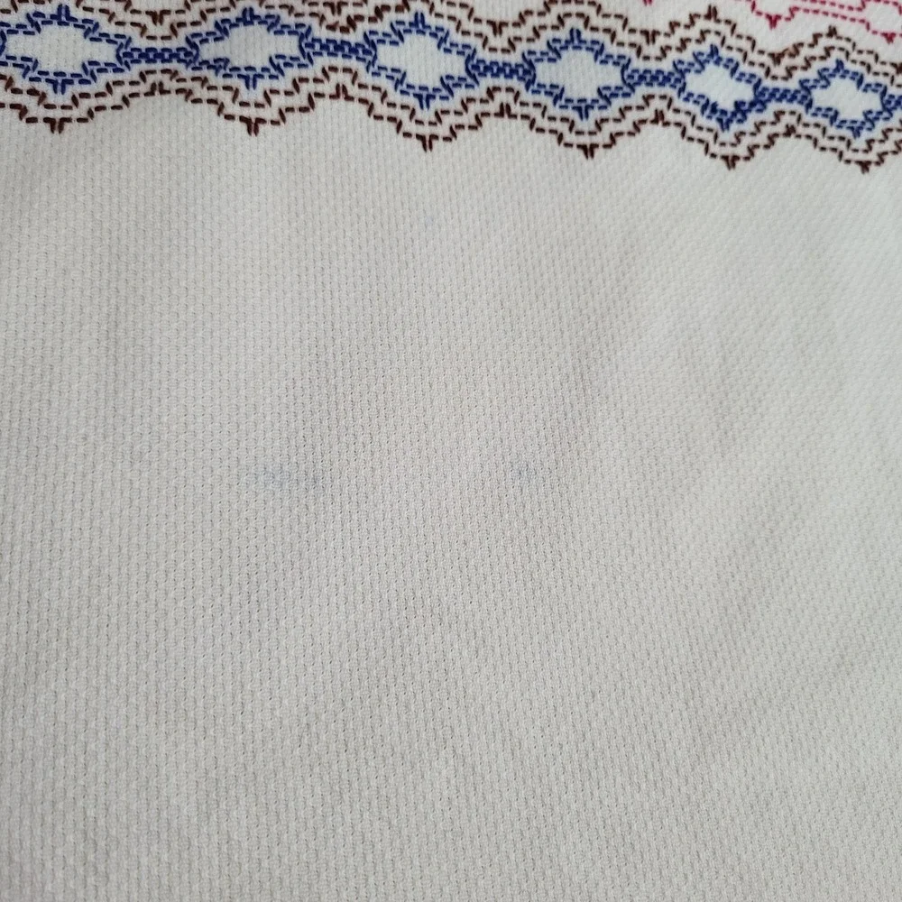 VTG Swedish Huck Weave Square Tablecloth Embroidered 53